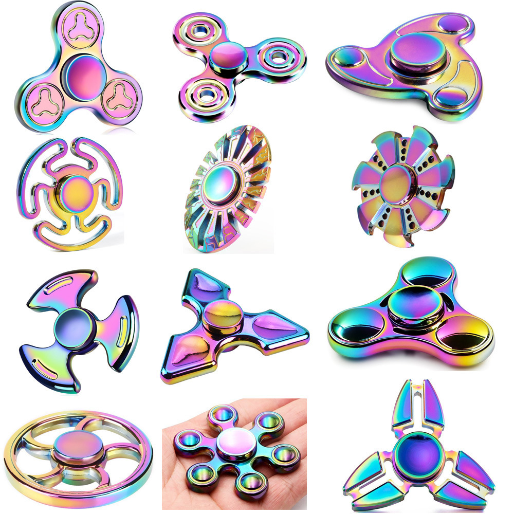 Brass Fidget 6 Point Hand Spinner Finger Gyro Toy EDC Focus Stress Reliever DIY